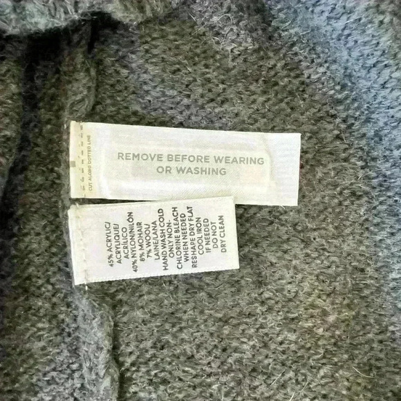 LOFT Charcoal Gunmetal Gray Oversized Embellished Sweater Pullover - Size M - Picture 10 of 10